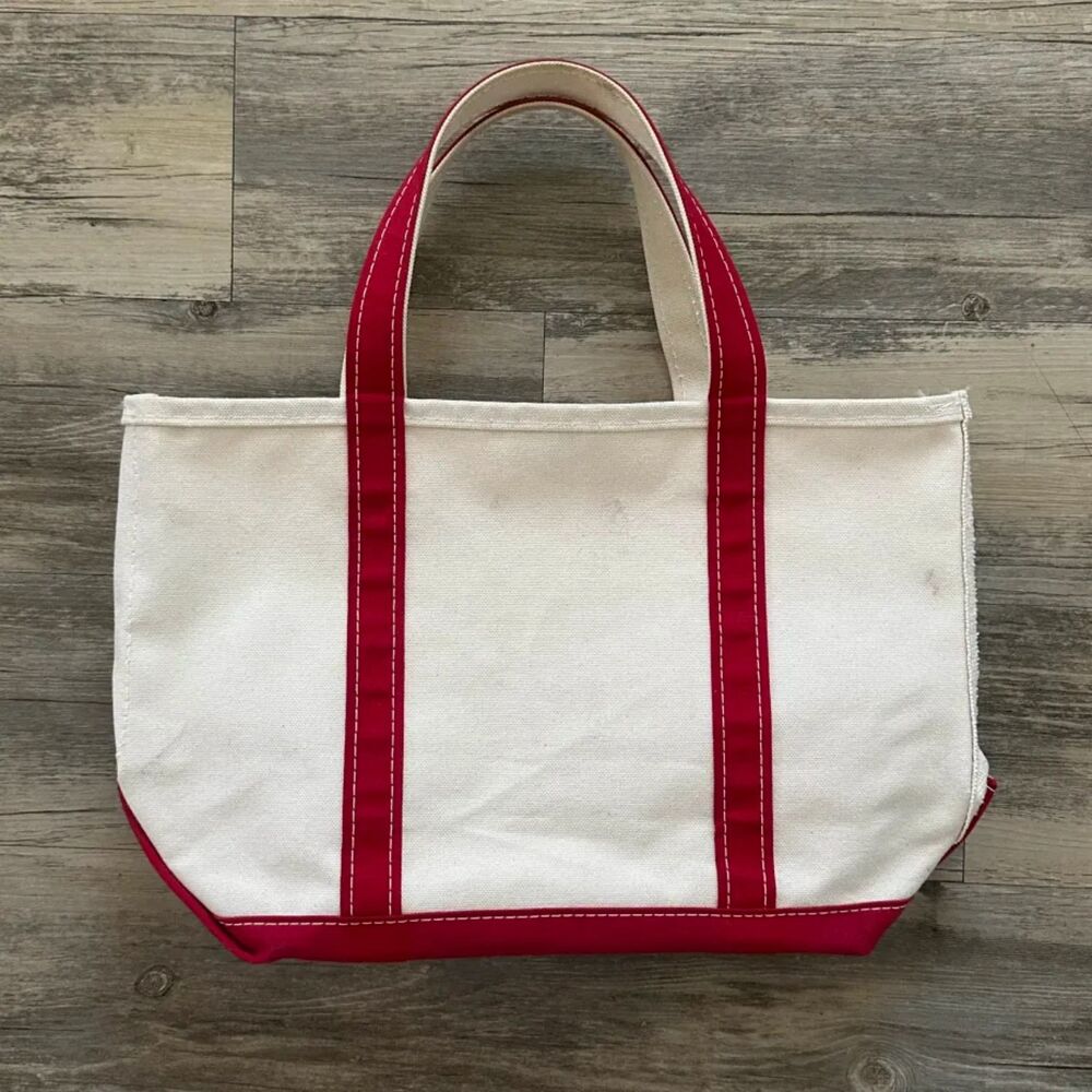 Vintage L.L. Bean Boat And Tote Red Canvas Tote Bag